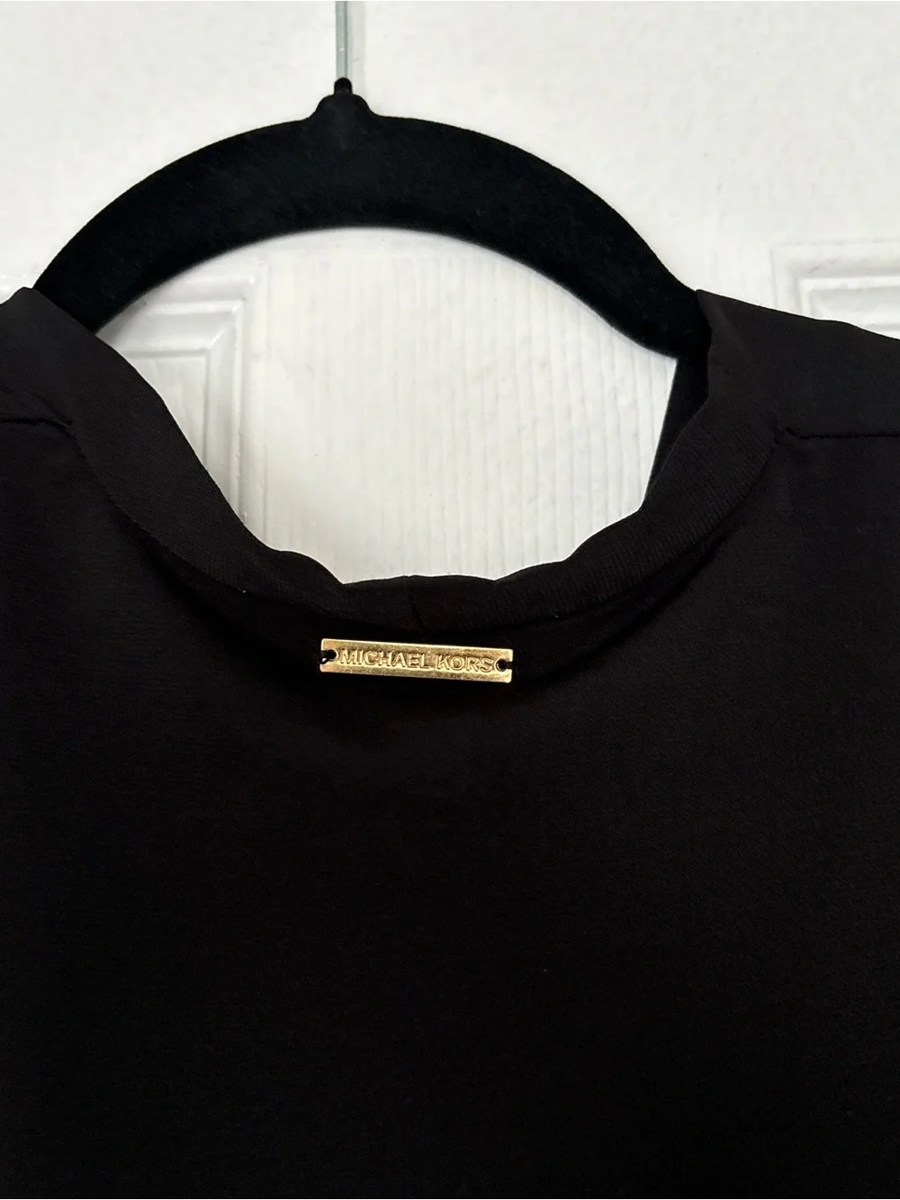 Michael Kors Black Jersey Wrap Maxi Dress with Gold Logo Plate Size 2